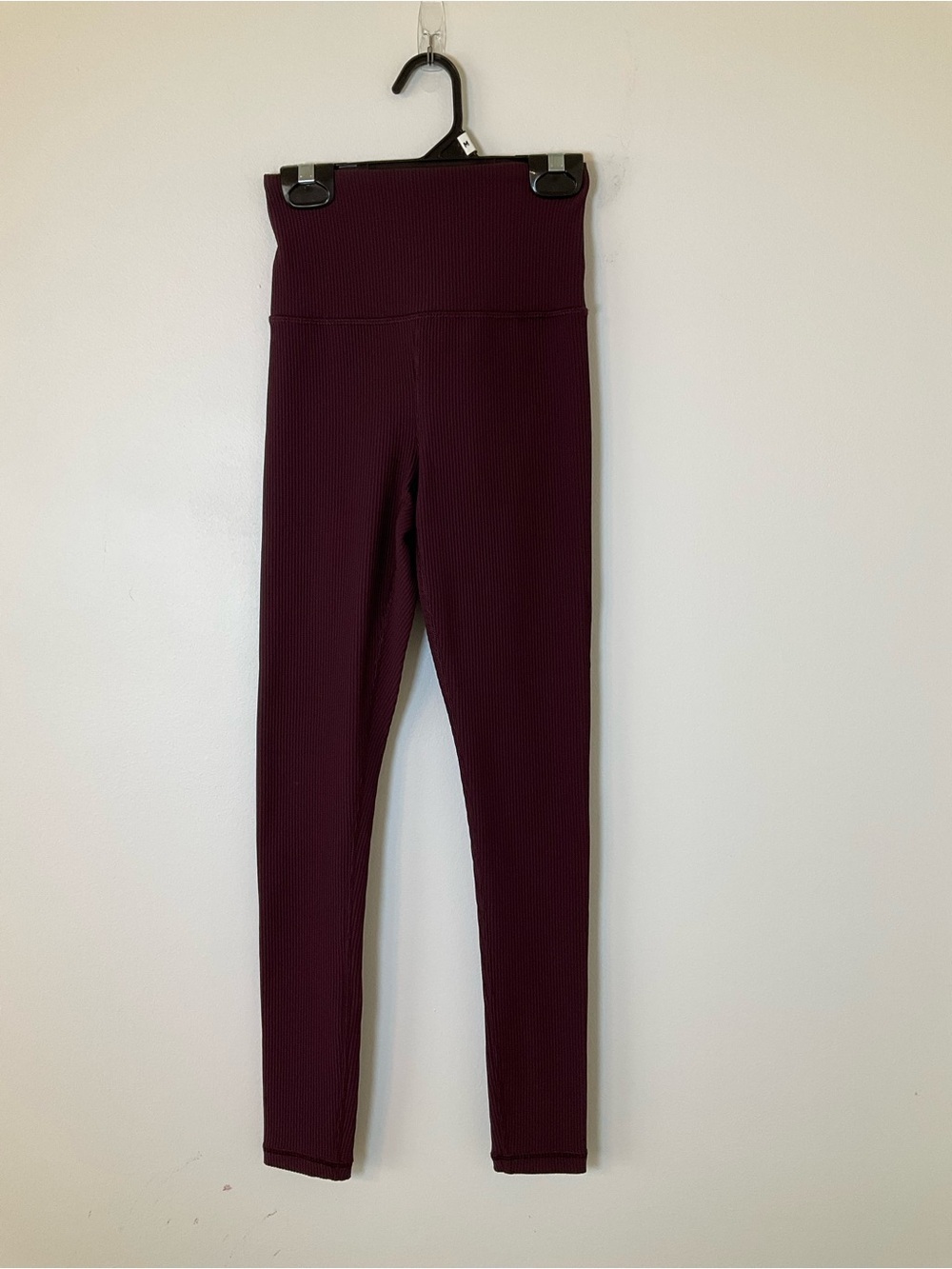 Athleta Elation Rib Leggings Burgundy High Rise XXS NWOT